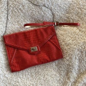 White House Black Market . Red Purse Matching Belt